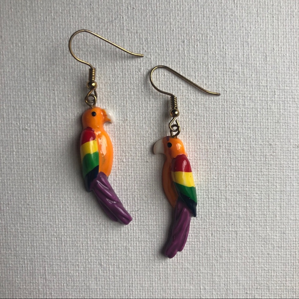 SOLD Vintage Parakeet Earrings